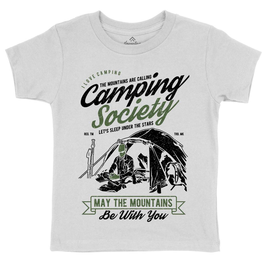 Camping Society Kids Crew Neck T-Shirt Nature A631