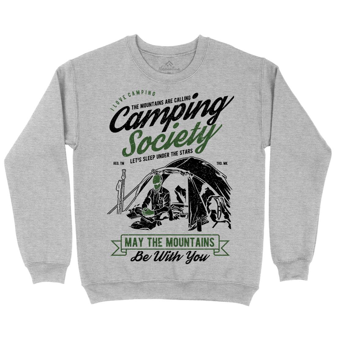 Camping Society Mens Crew Neck Sweatshirt Nature A631