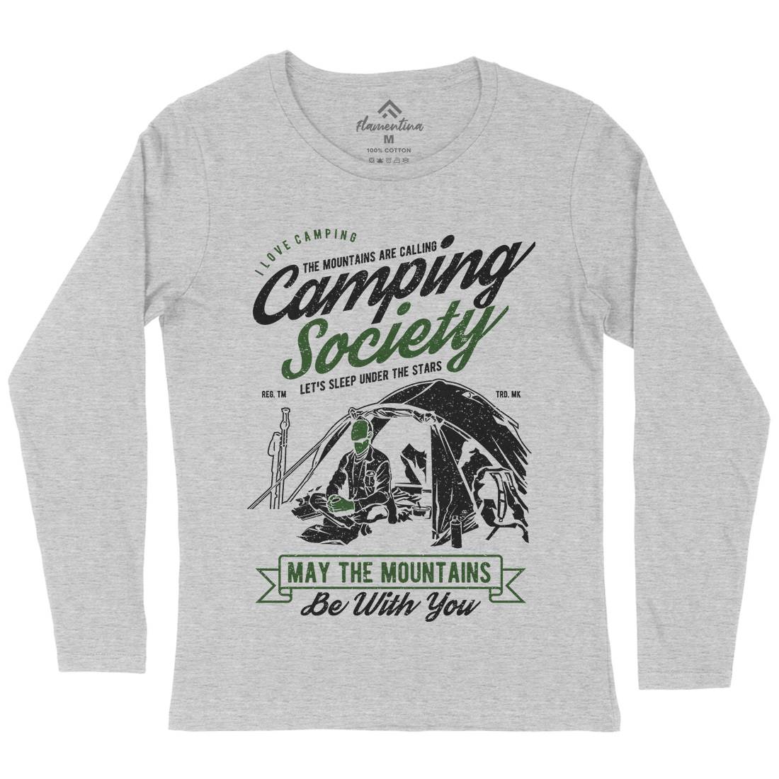 Camping Society Womens Long Sleeve T-Shirt Nature A631