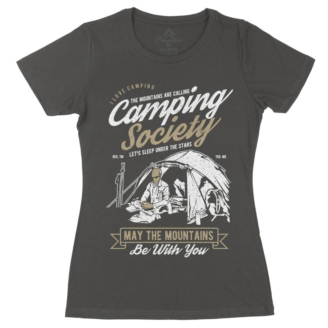 Camping Society Womens Organic Crew Neck T-Shirt Nature A631