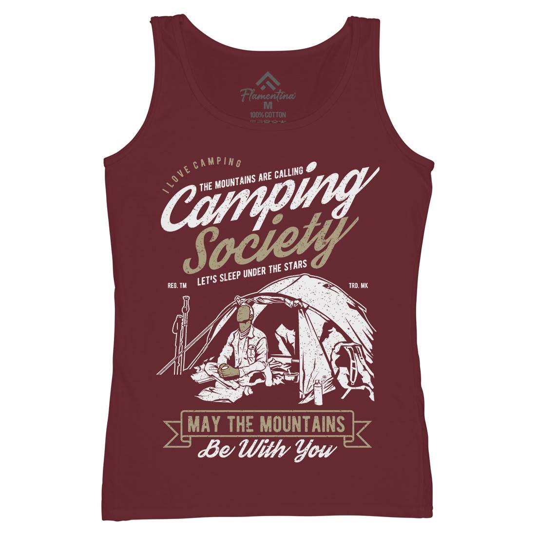 Camping Society Womens Organic Tank Top Vest Nature A631