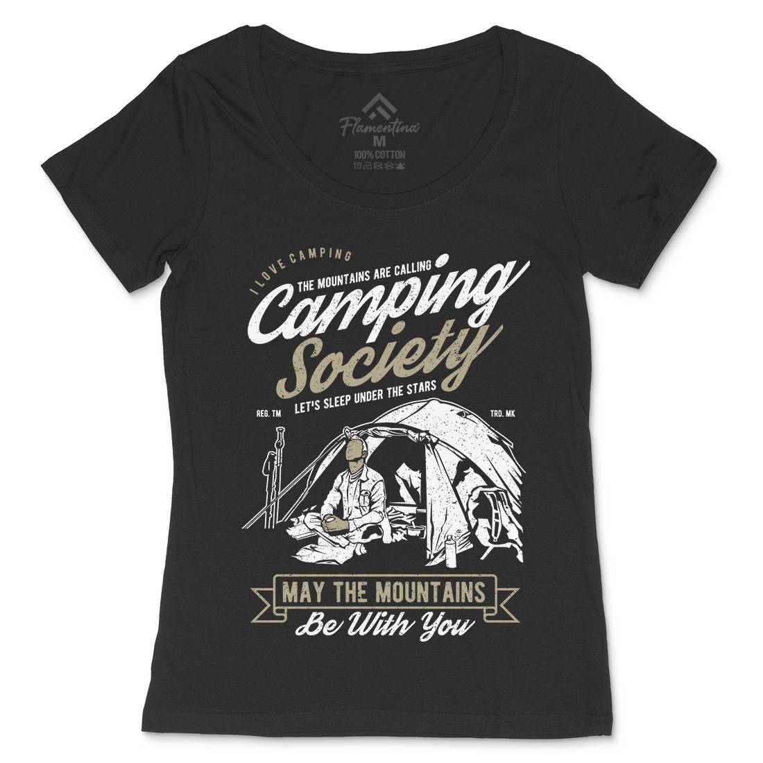 Camping Society Womens Scoop Neck T-Shirt Nature A631