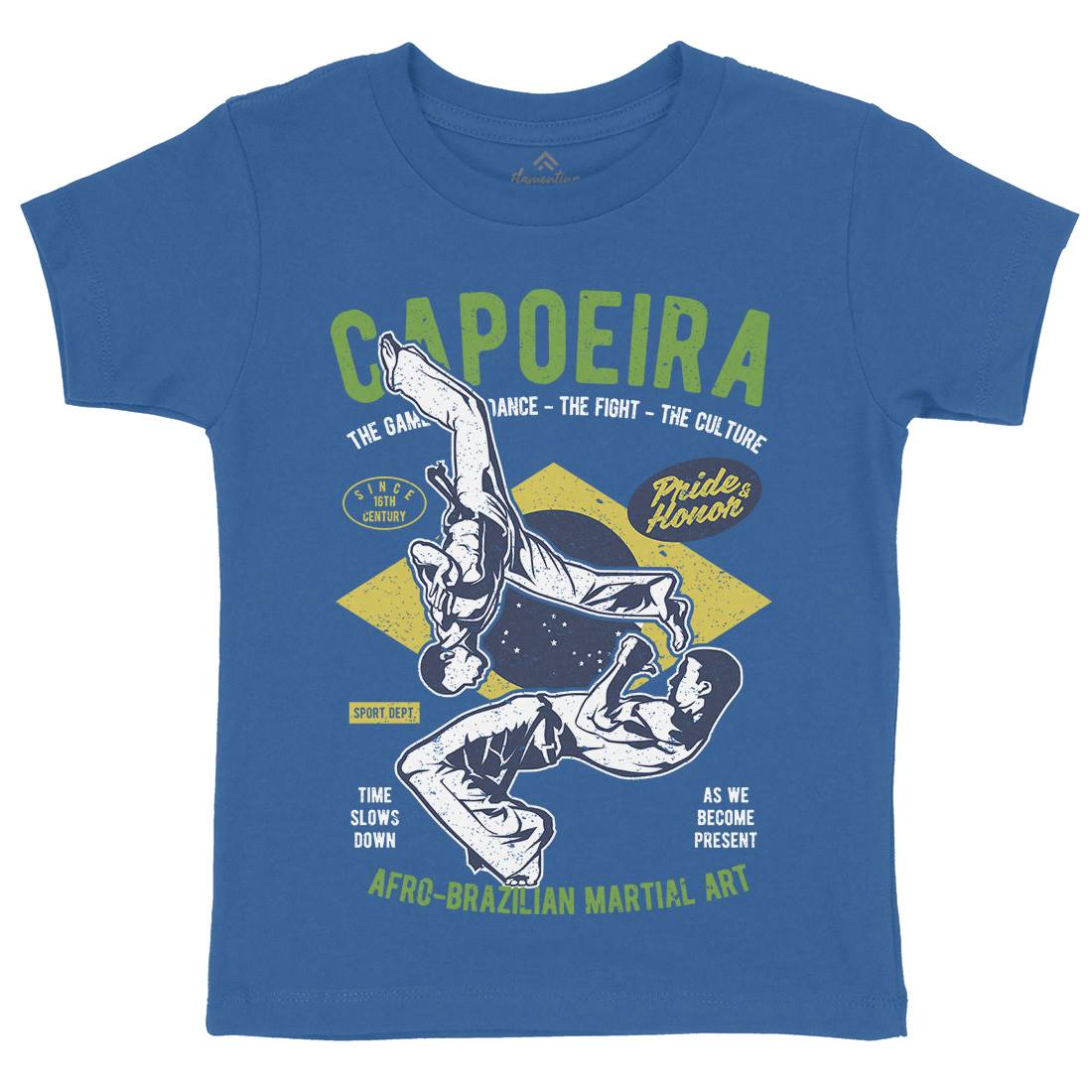 Brazilian Capoeira Kids Organic Crew Neck T-Shirt Sport A632