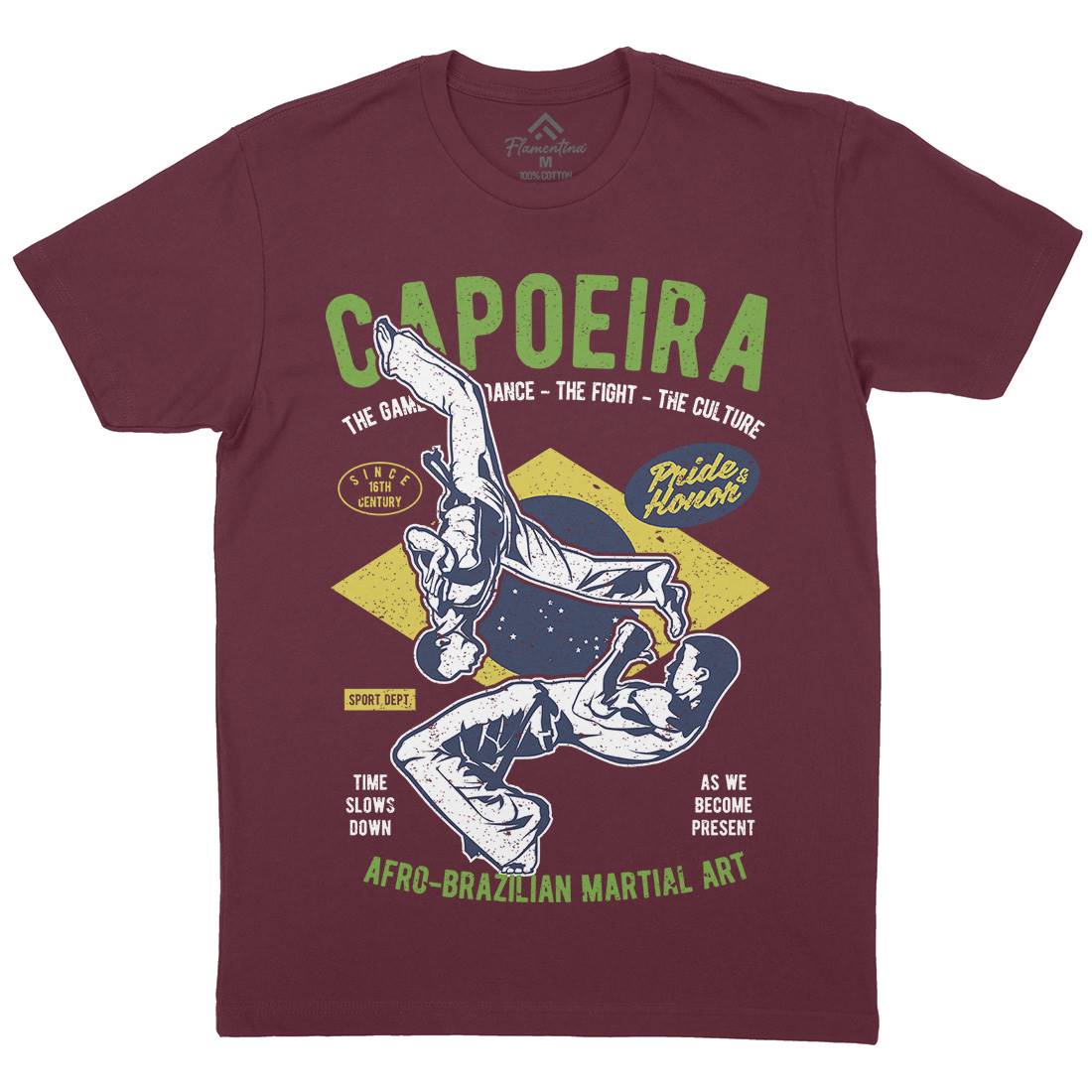 Brazilian Capoeira Mens Organic Crew Neck T-Shirt Sport A632