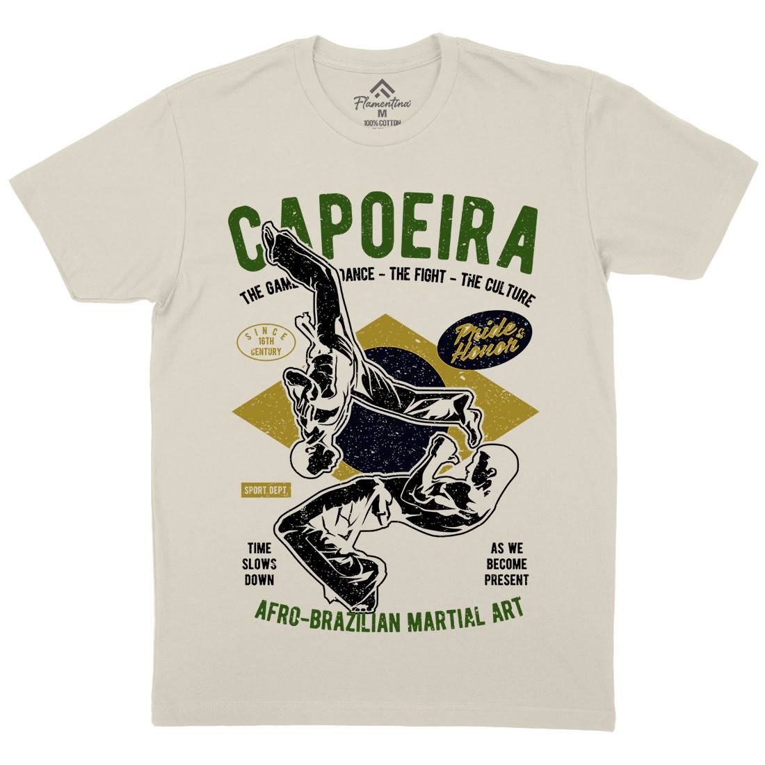 Brazilian Capoeira Mens Organic Crew Neck T-Shirt Sport A632