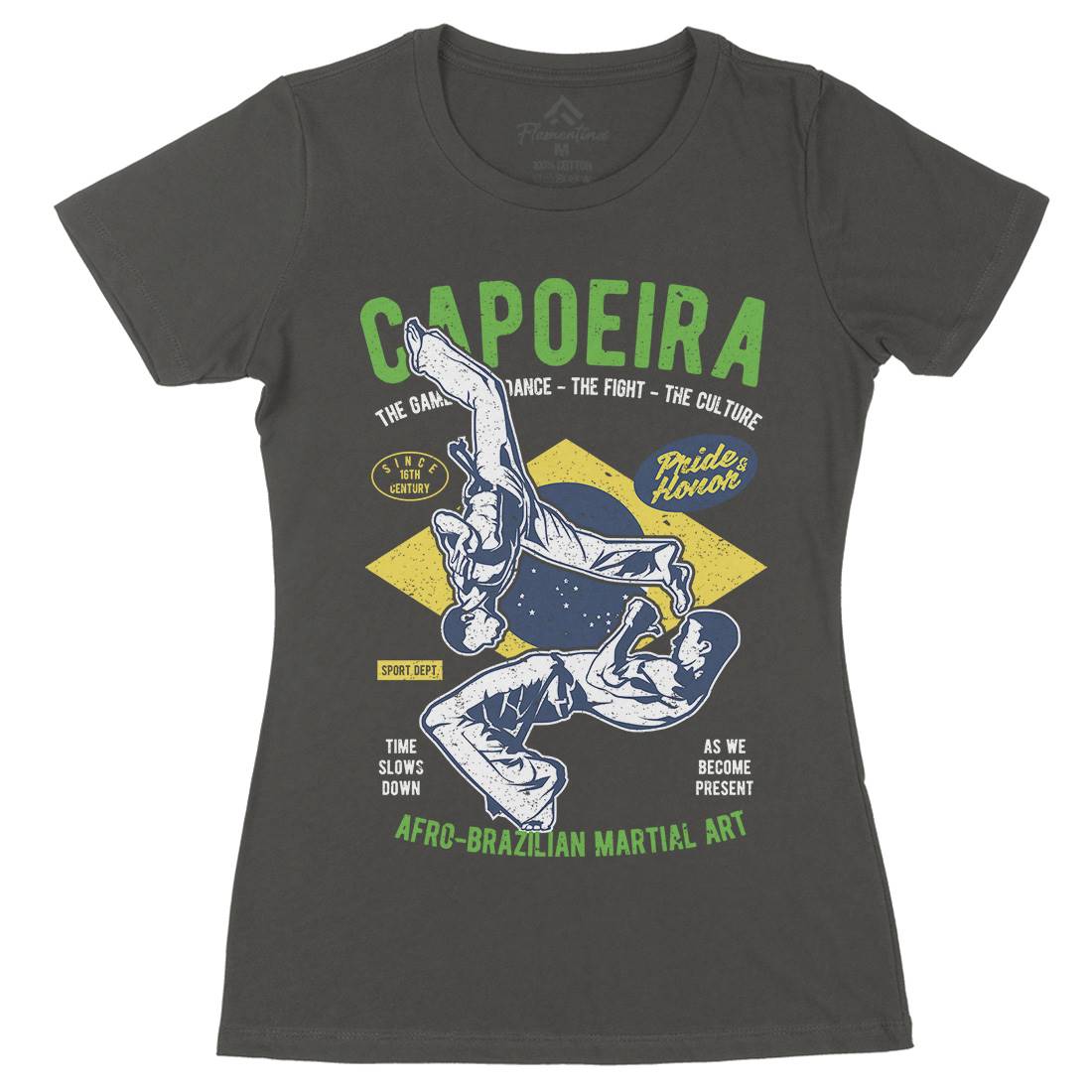 Brazilian Capoeira Womens Organic Crew Neck T-Shirt Sport A632