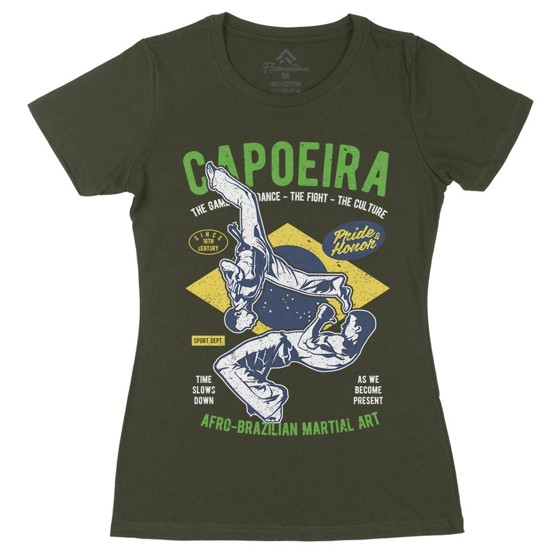 Brazilian Capoeira Womens Organic Crew Neck T-Shirt Sport A632