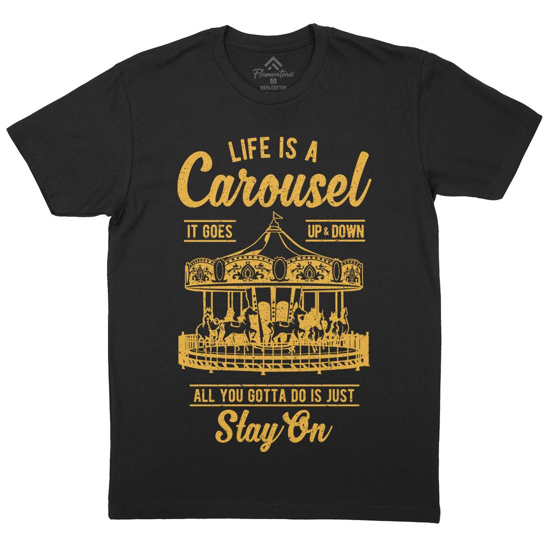 Carousel Mens Crew Neck T-Shirt Retro A633