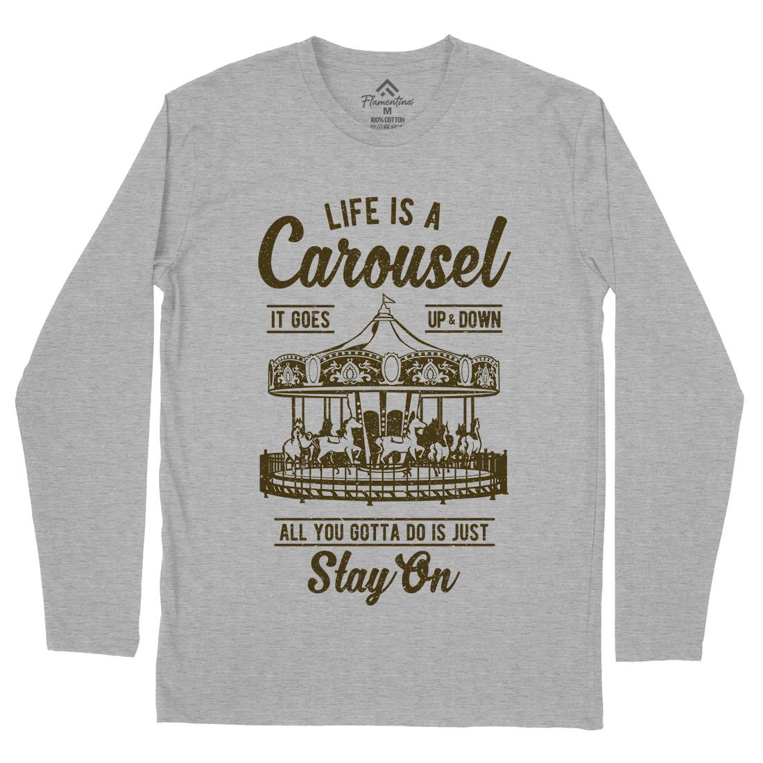 Carousel Mens Long Sleeve T-Shirt Retro A633