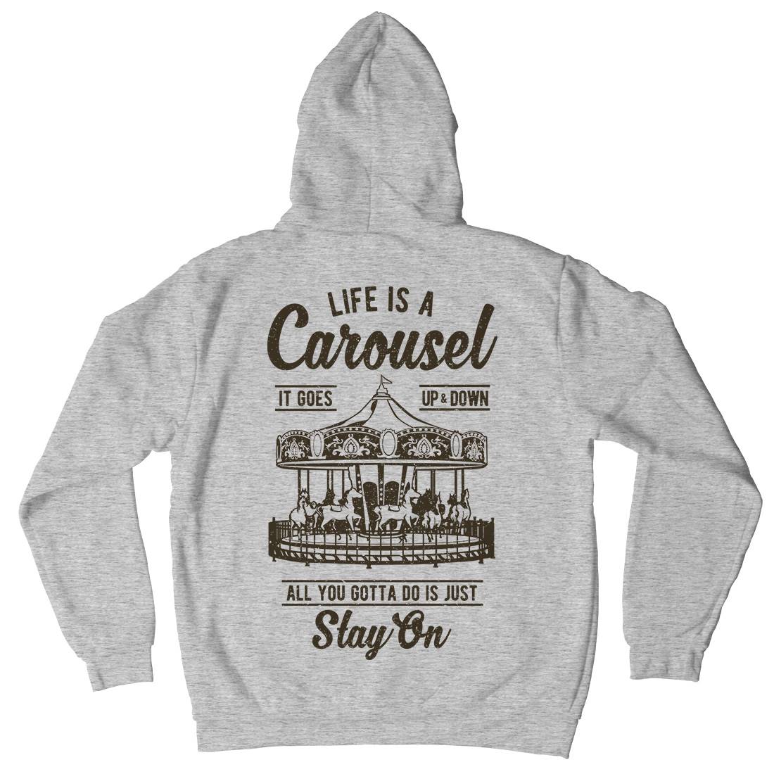 Carousel Mens Hoodie With Pocket Retro A633