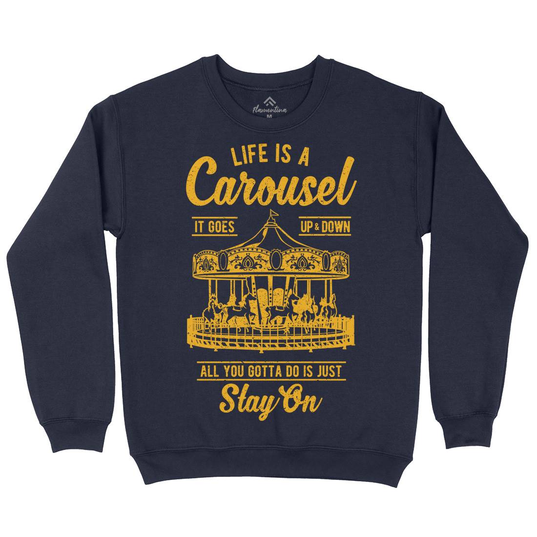 Carousel Mens Crew Neck Sweatshirt Retro A633