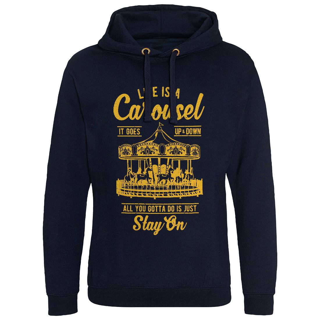 Carousel Mens Hoodie Without Pocket Retro A633
