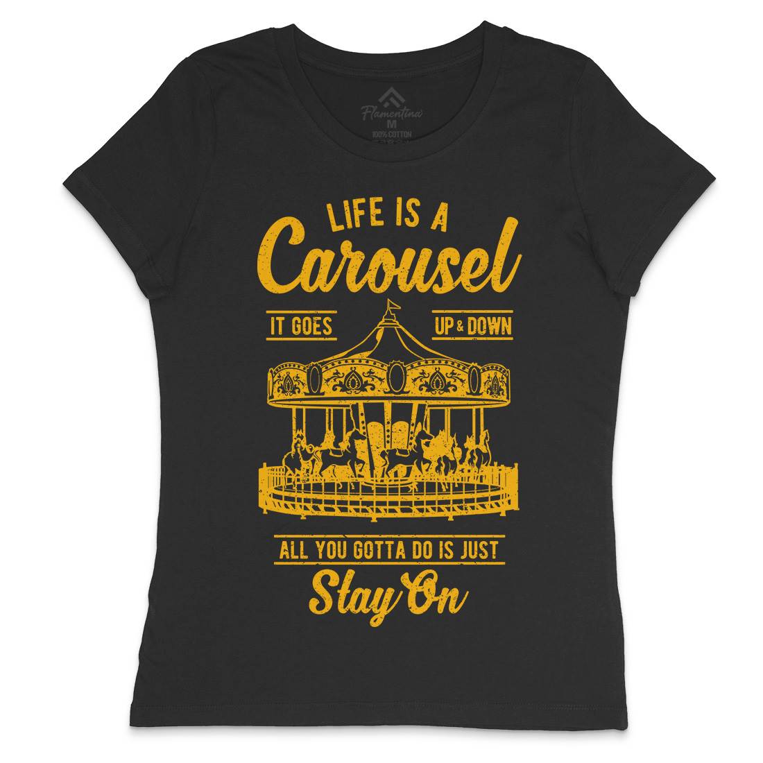 Carousel Womens Crew Neck T-Shirt Retro A633