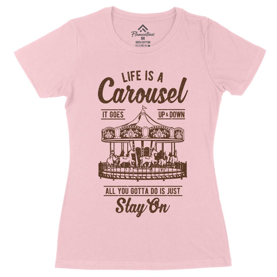 Carousel Womens Organic Crew Neck T-Shirt Retro A633