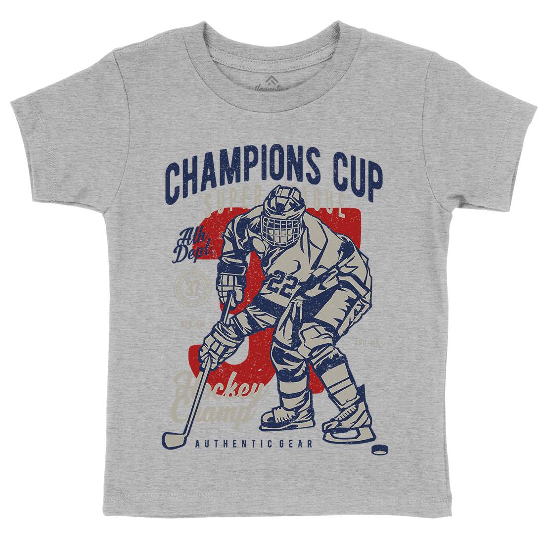 Champions Cup Hockey Kids Organic Crew Neck T-Shirt Sport A634