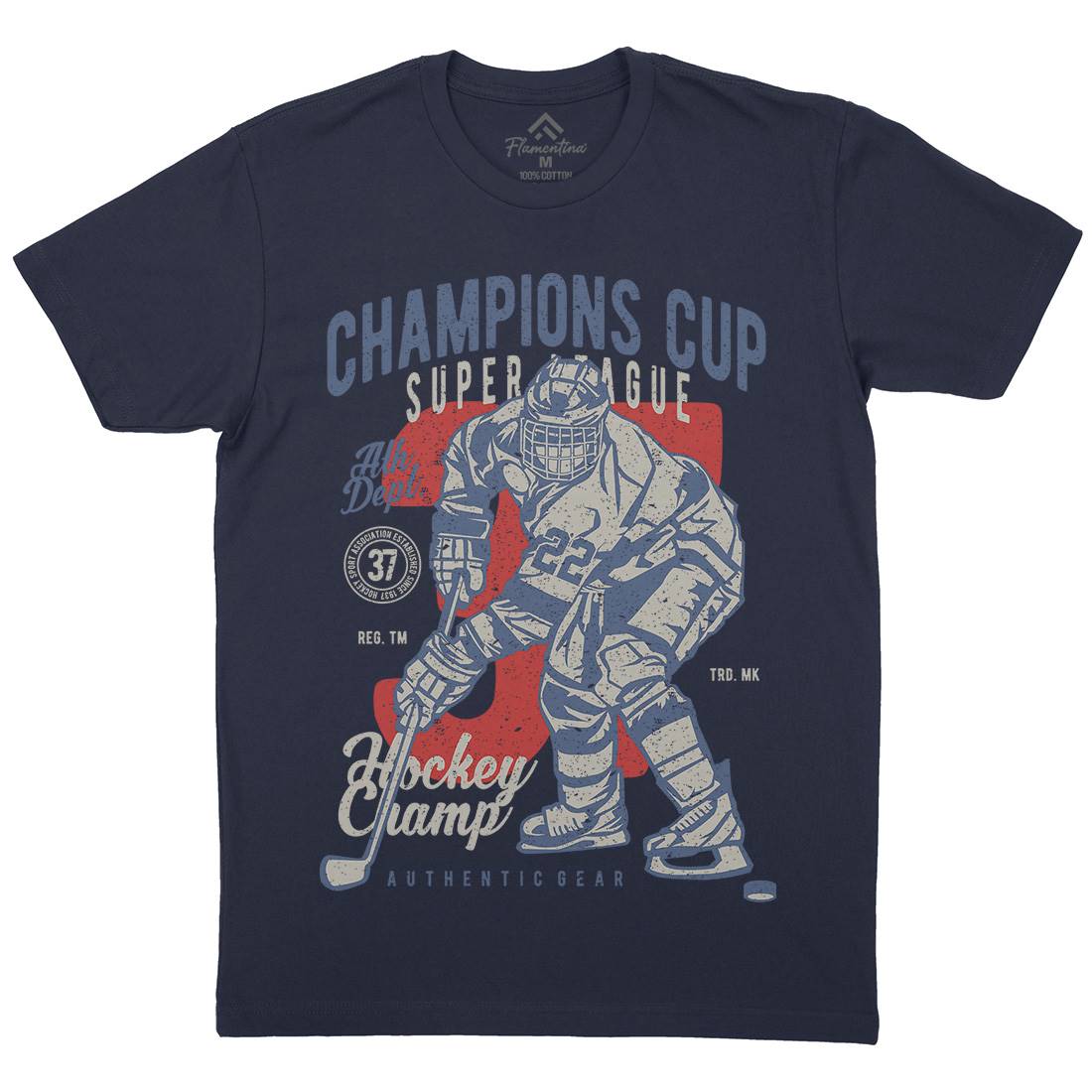 Champions Cup Hockey Mens Crew Neck T-Shirt Sport A634