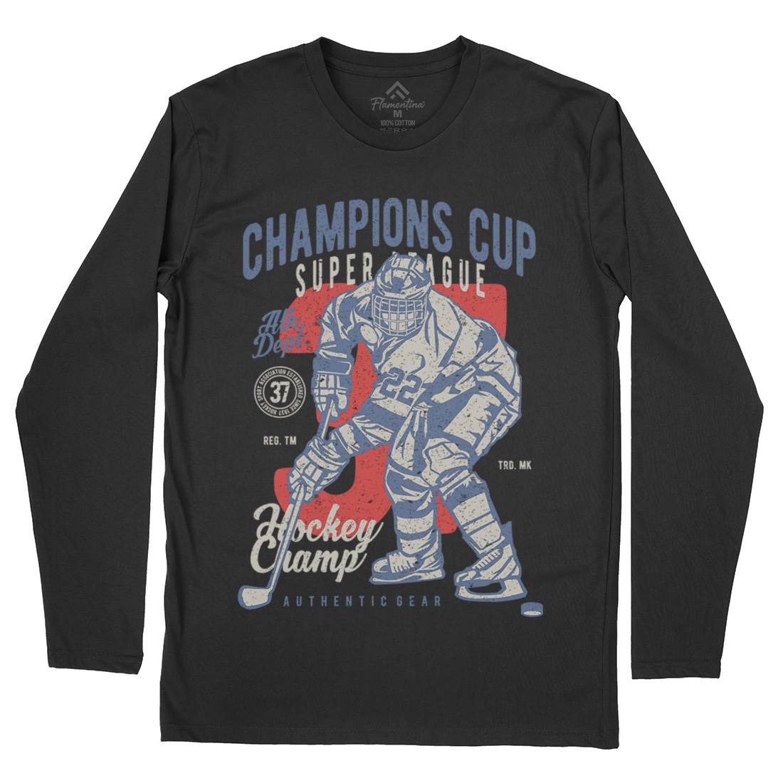 Champions Cup Hockey Mens Long Sleeve T-Shirt Sport A634