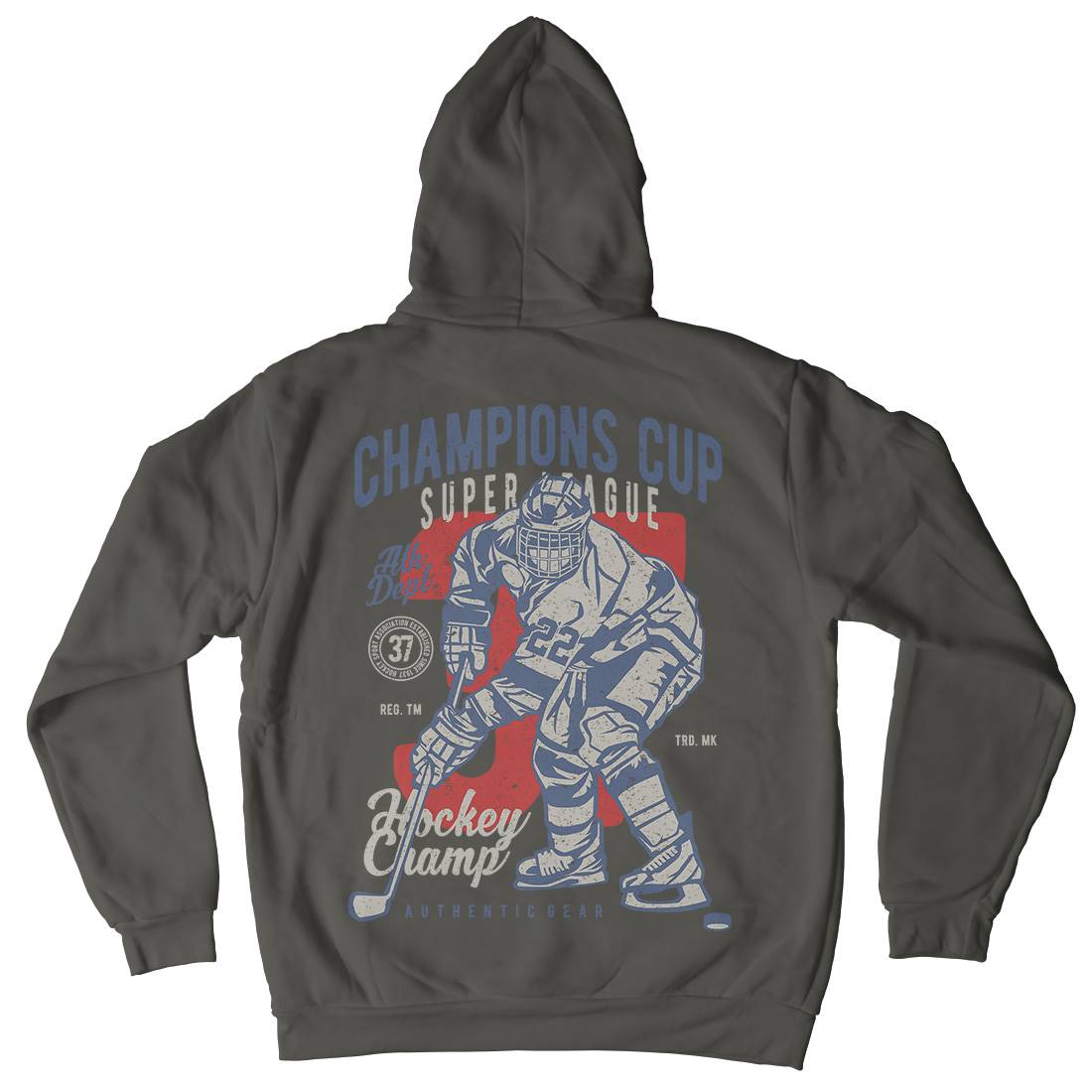 Champions Cup Hockey Mens Hoodie With Pocket Sport A634