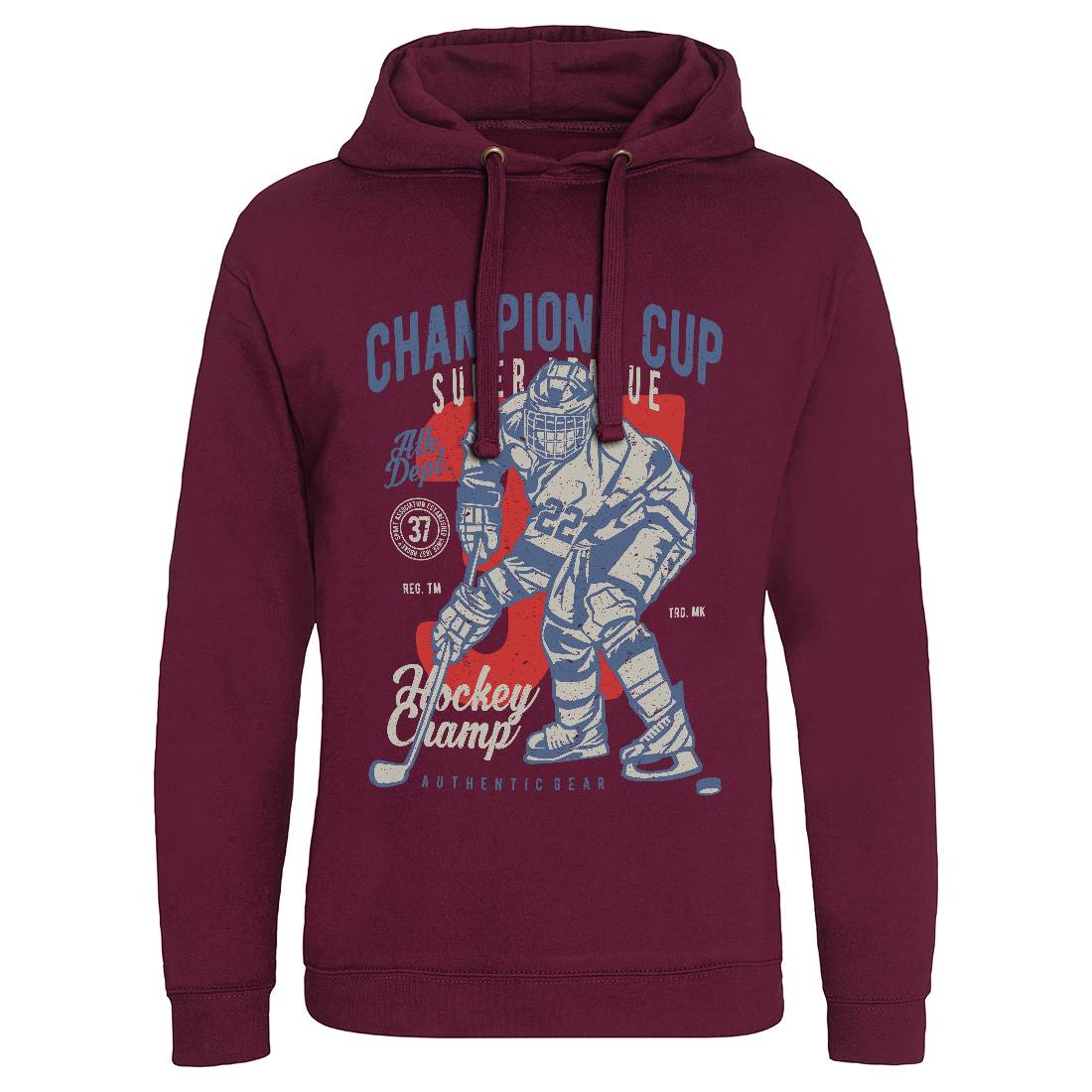 Champions Cup Hockey Mens Hoodie Without Pocket Sport A634