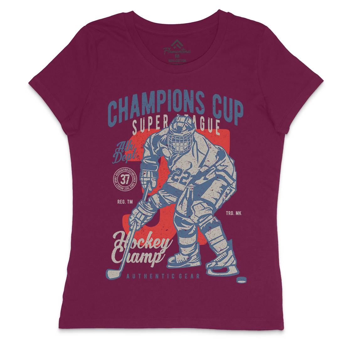 Champions Cup Hockey Womens Crew Neck T-Shirt Sport A634