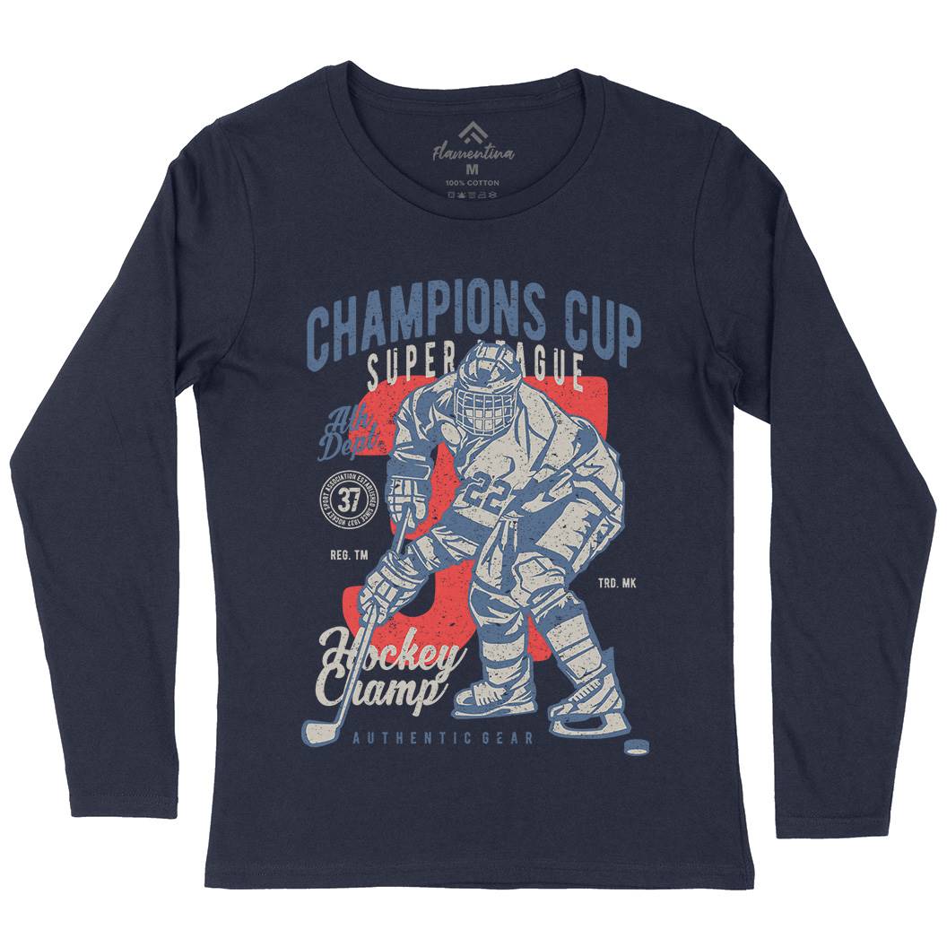 Champions Cup Hockey Womens Long Sleeve T-Shirt Sport A634