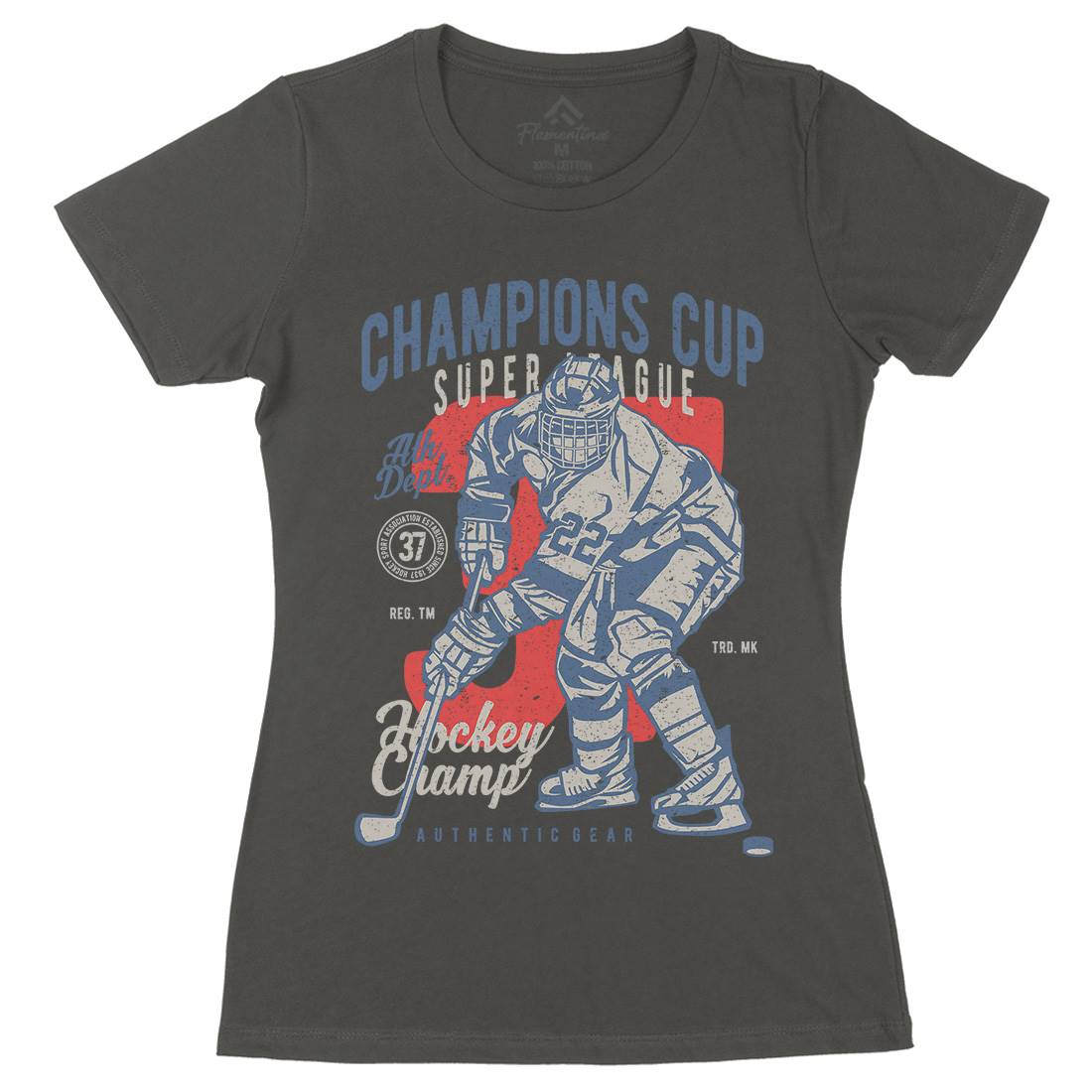 Champions Cup Hockey Womens Organic Crew Neck T-Shirt Sport A634
