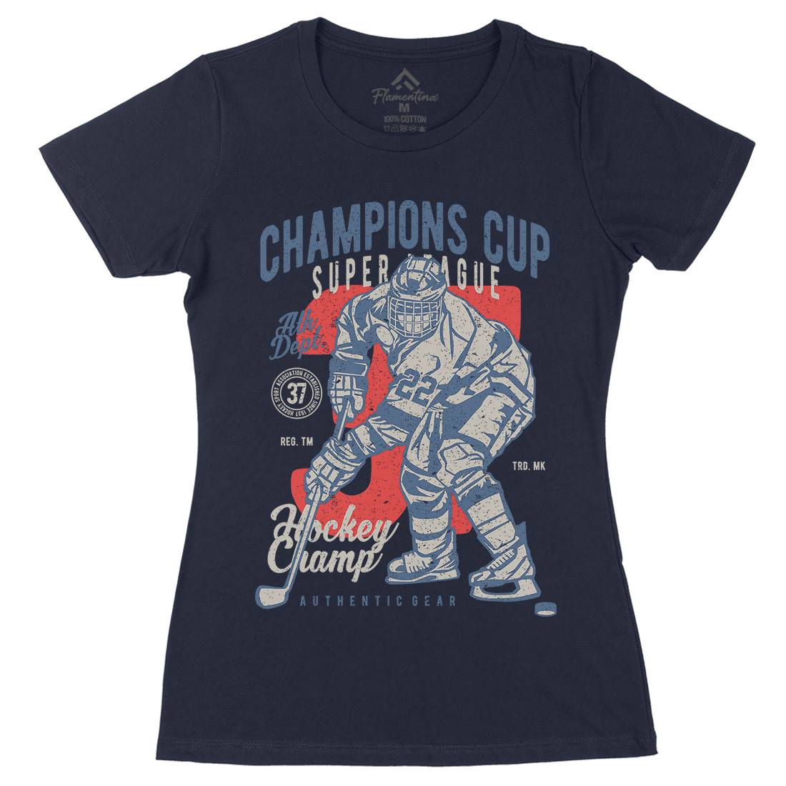 Champions Cup Hockey Womens Organic Crew Neck T-Shirt Sport A634