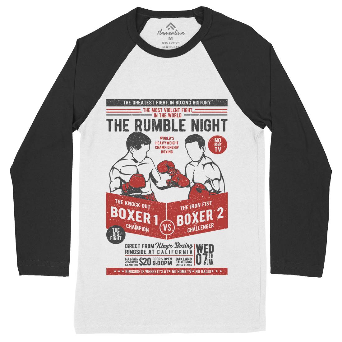 Classic Boxing Mens Long Sleeve Baseball T-Shirt Sport A635