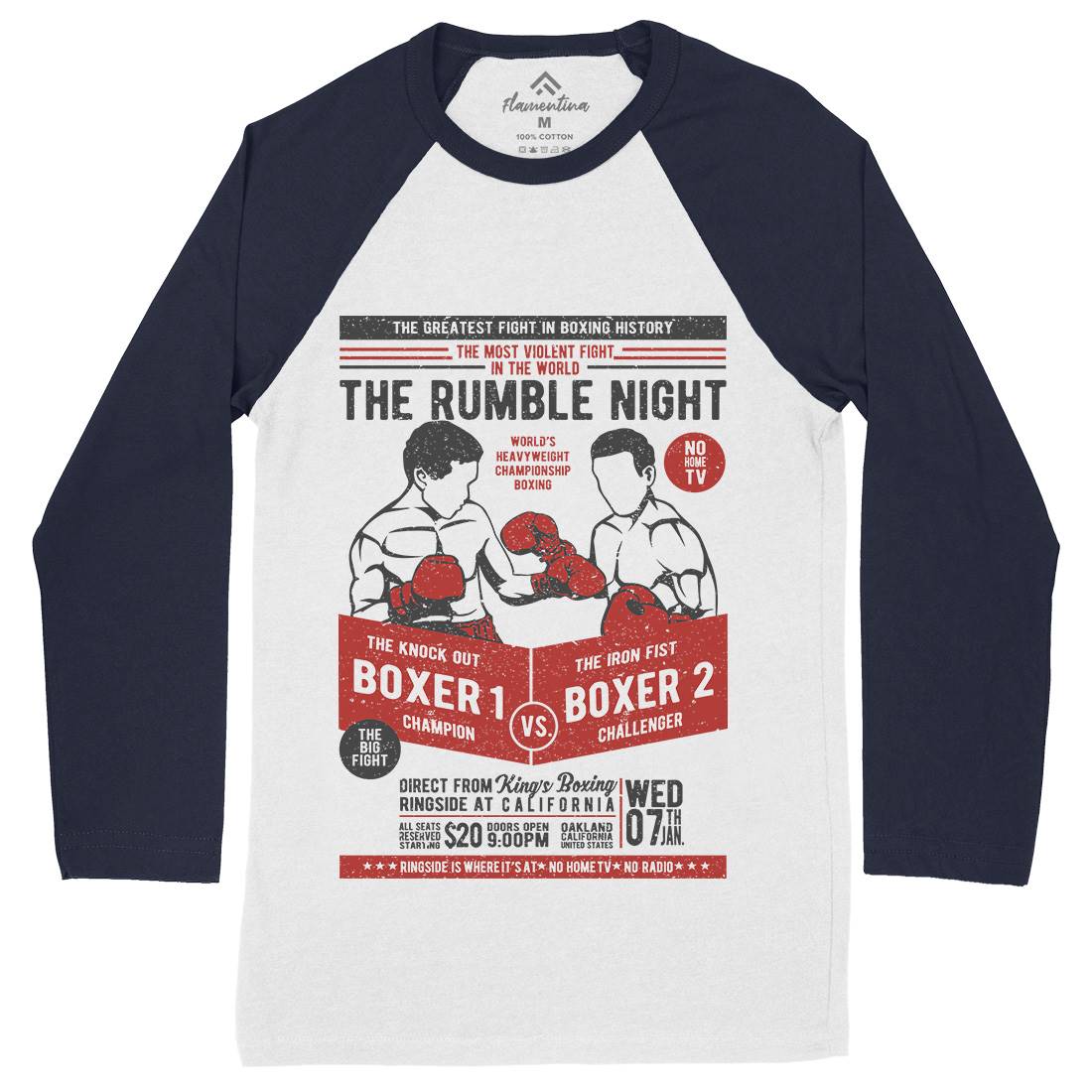 Classic Boxing Mens Long Sleeve Baseball T-Shirt Sport A635