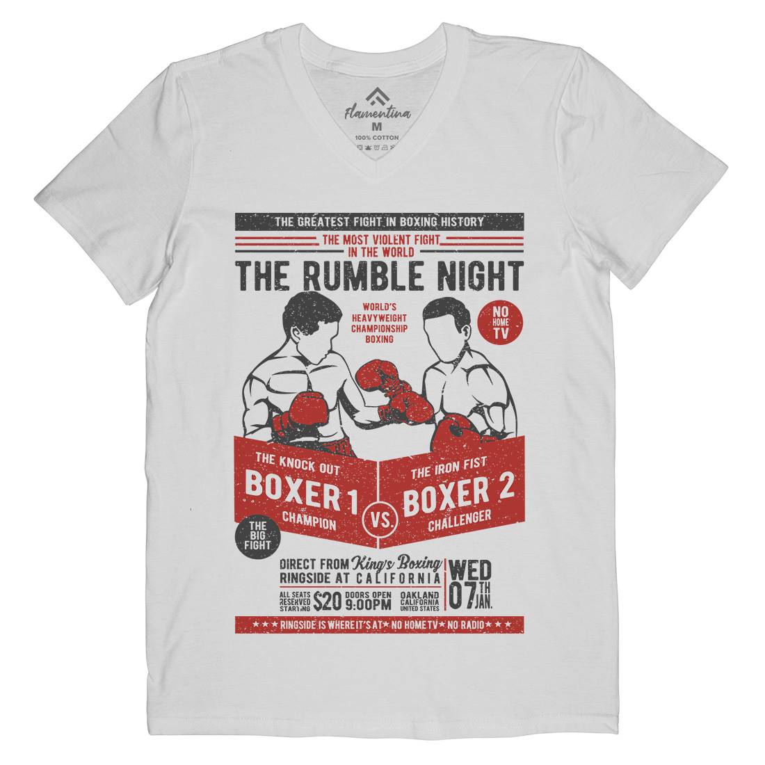 Classic Boxing Mens V-Neck T-Shirt Sport A635