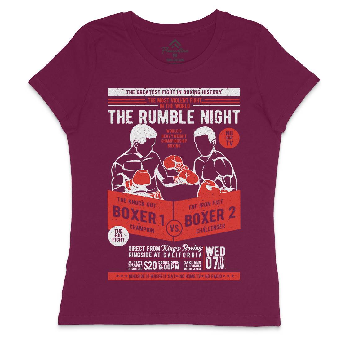 Classic Boxing Womens Crew Neck T-Shirt Sport A635