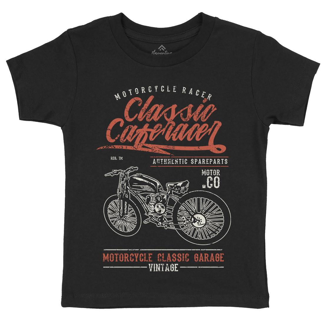 Classic Caferacer Kids Organic Crew Neck T-Shirt Motorcycles A636