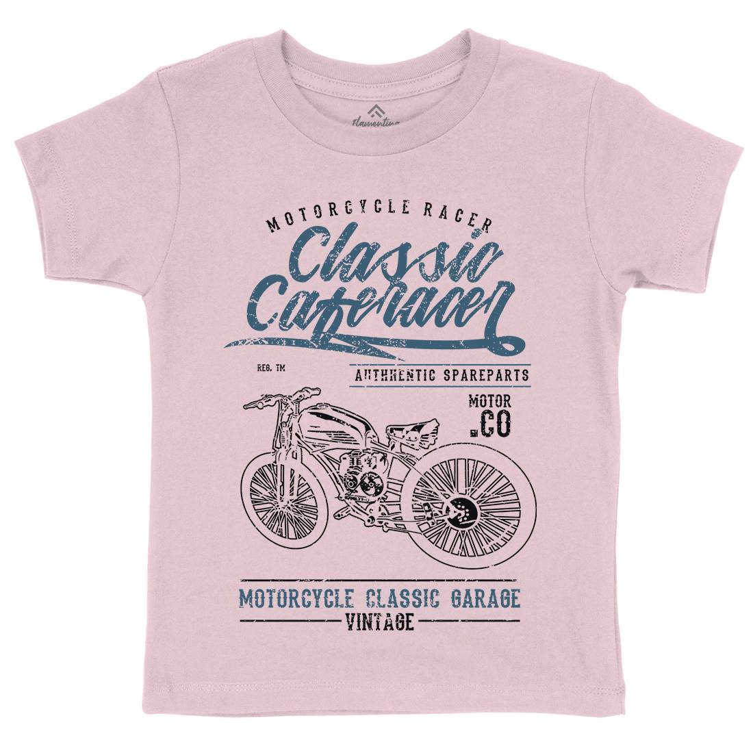 Classic Caferacer Kids Organic Crew Neck T-Shirt Motorcycles A636