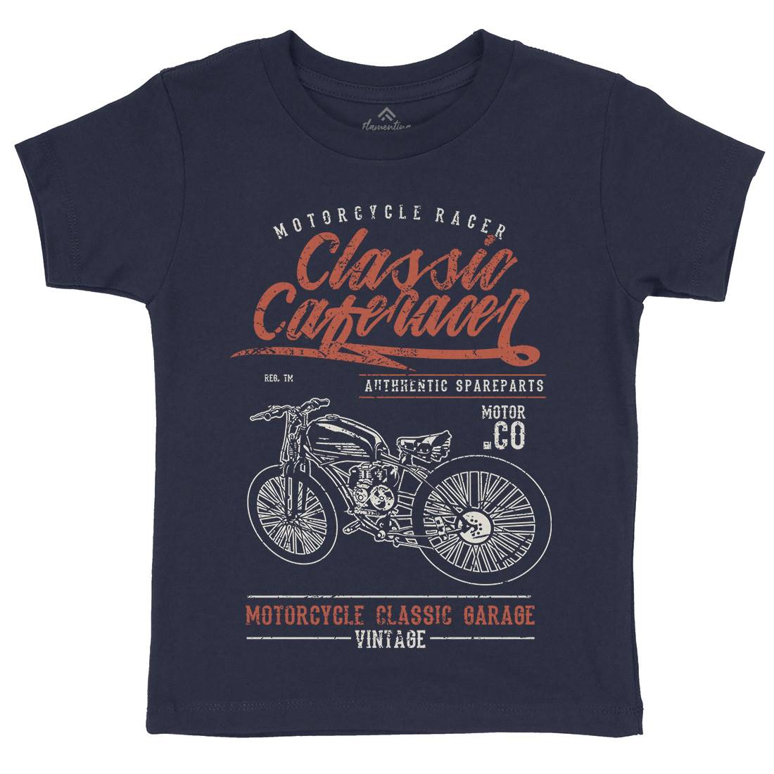 Classic Caferacer Kids Crew Neck T-Shirt Motorcycles A636