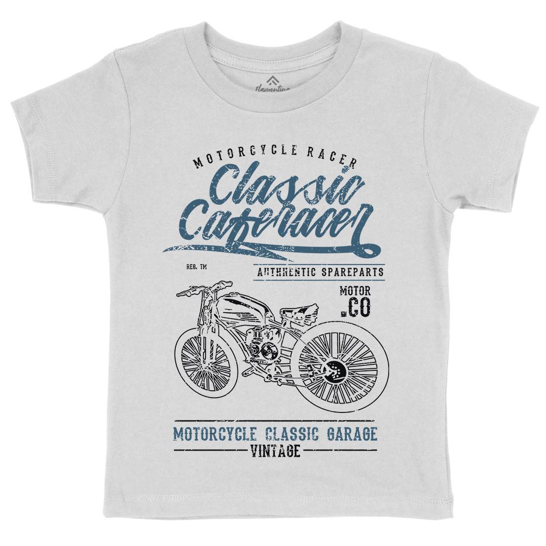 Classic Caferacer Kids Crew Neck T-Shirt Motorcycles A636