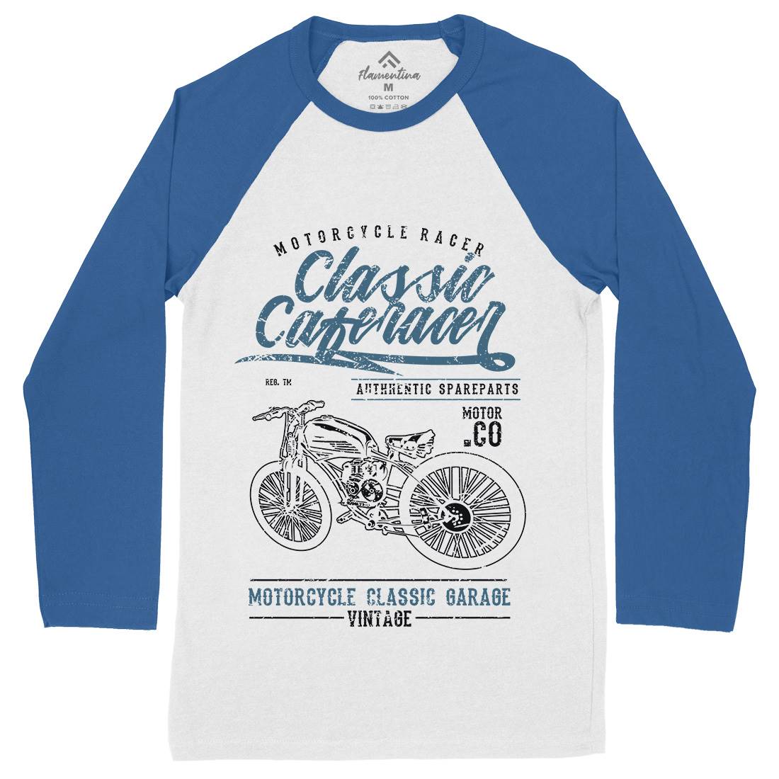 Classic Caferacer Mens Long Sleeve Baseball T-Shirt Motorcycles A636