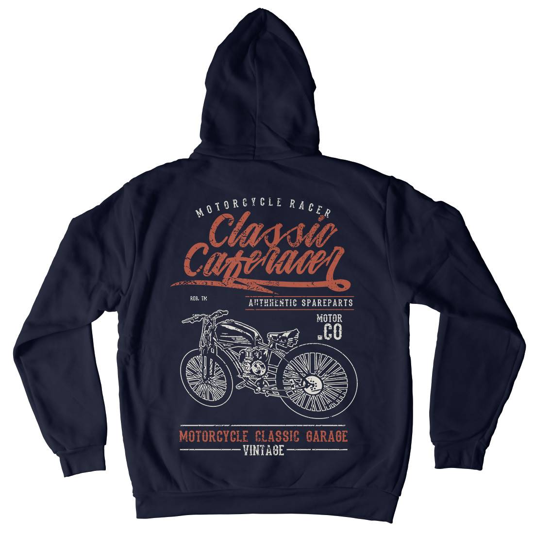Classic Caferacer Mens Hoodie With Pocket Motorcycles A636
