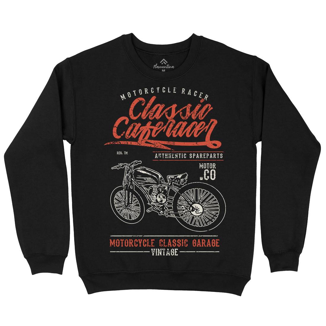 Classic Caferacer Mens Crew Neck Sweatshirt Motorcycles A636
