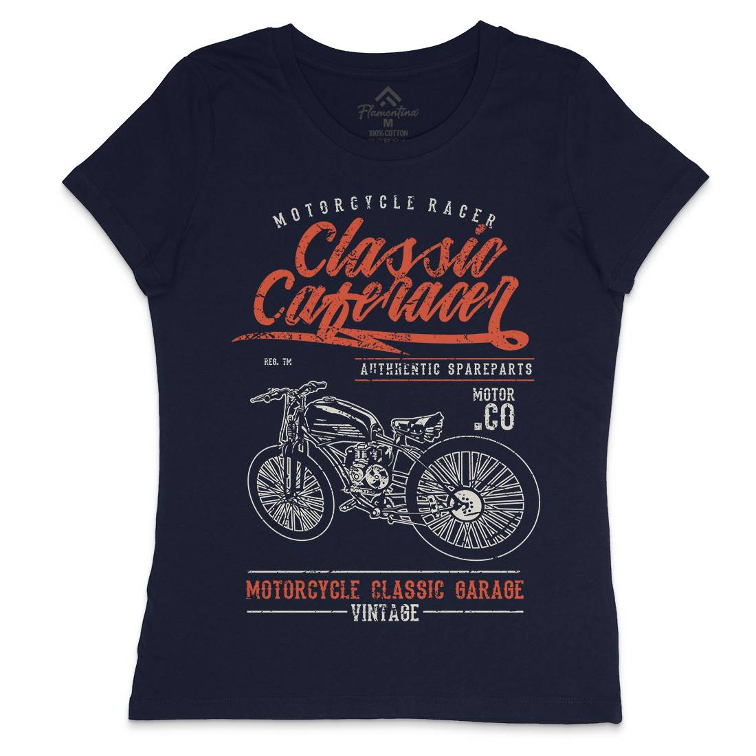 Classic Caferacer Womens Crew Neck T-Shirt Motorcycles A636