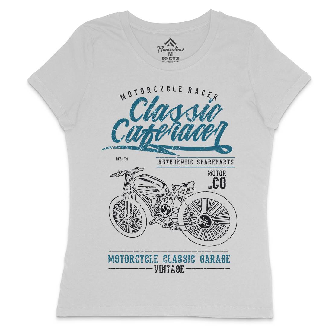 Classic Caferacer Womens Crew Neck T-Shirt Motorcycles A636