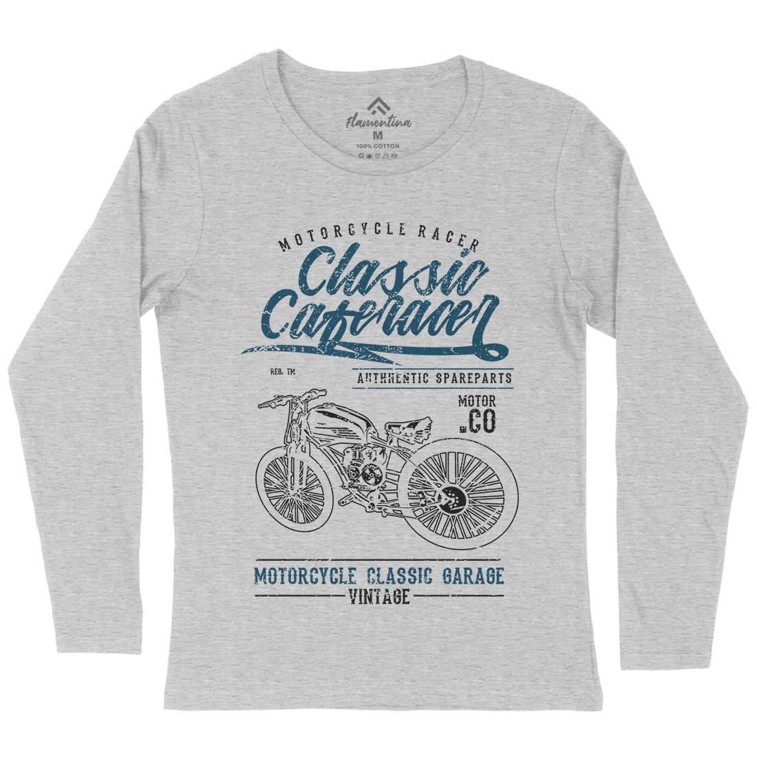 Classic Caferacer Womens Long Sleeve T-Shirt Motorcycles A636