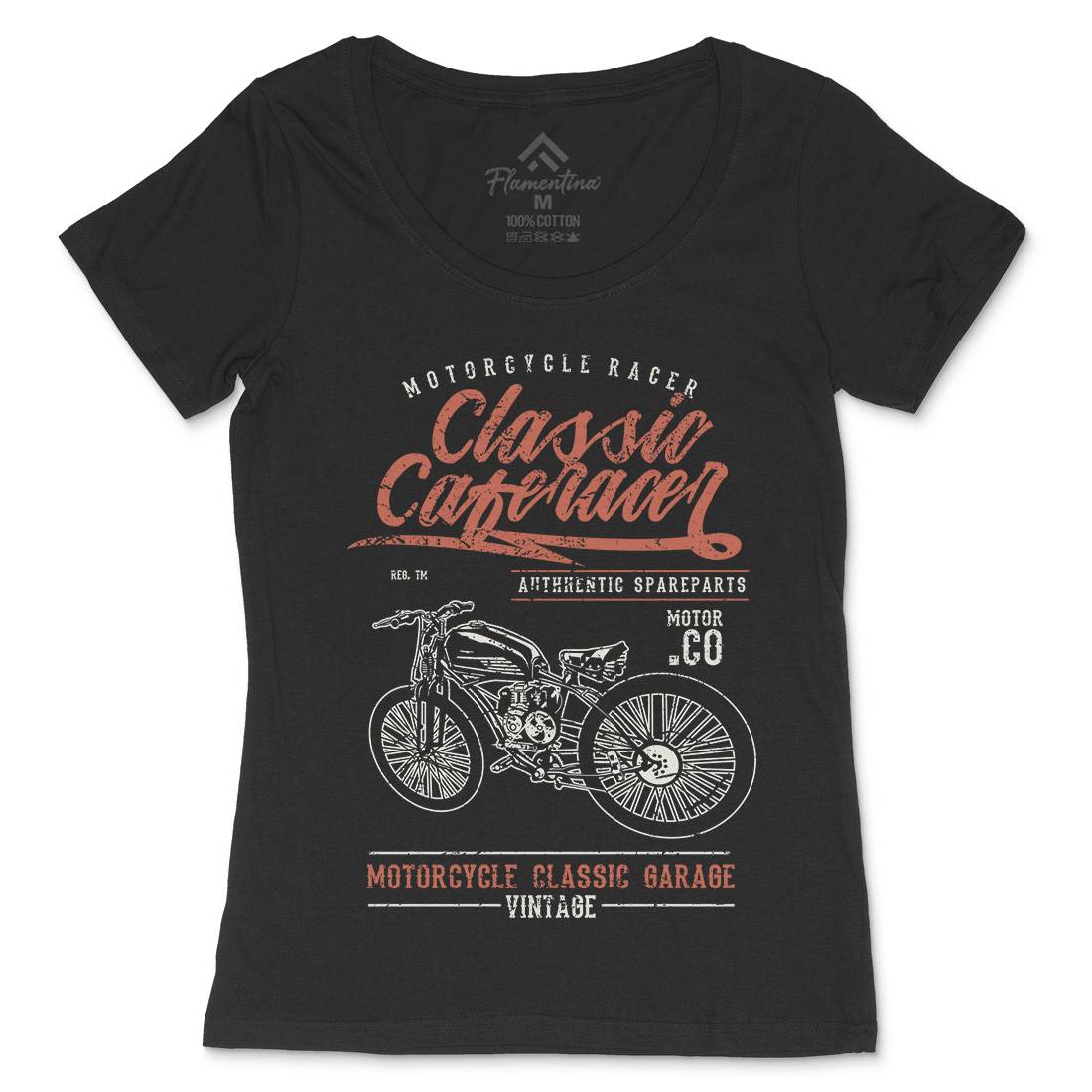 Classic Caferacer Womens Scoop Neck T-Shirt Motorcycles A636