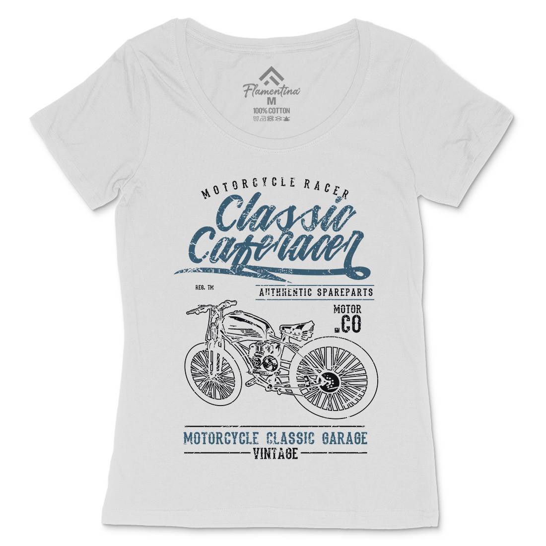 Classic Caferacer Womens Scoop Neck T-Shirt Motorcycles A636
