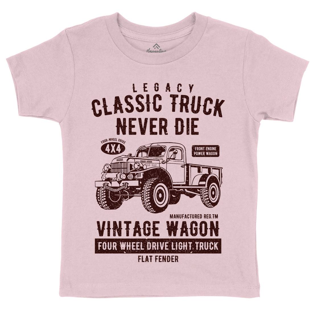 Classic Truck Kids Crew Neck T-Shirt Vehicles A637