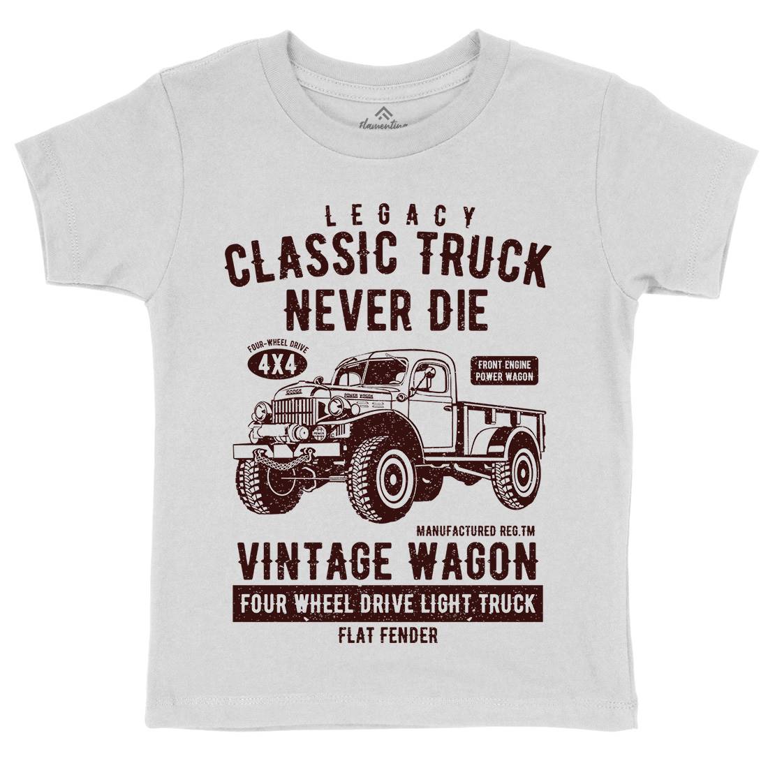 Classic Truck Kids Crew Neck T-Shirt Vehicles A637