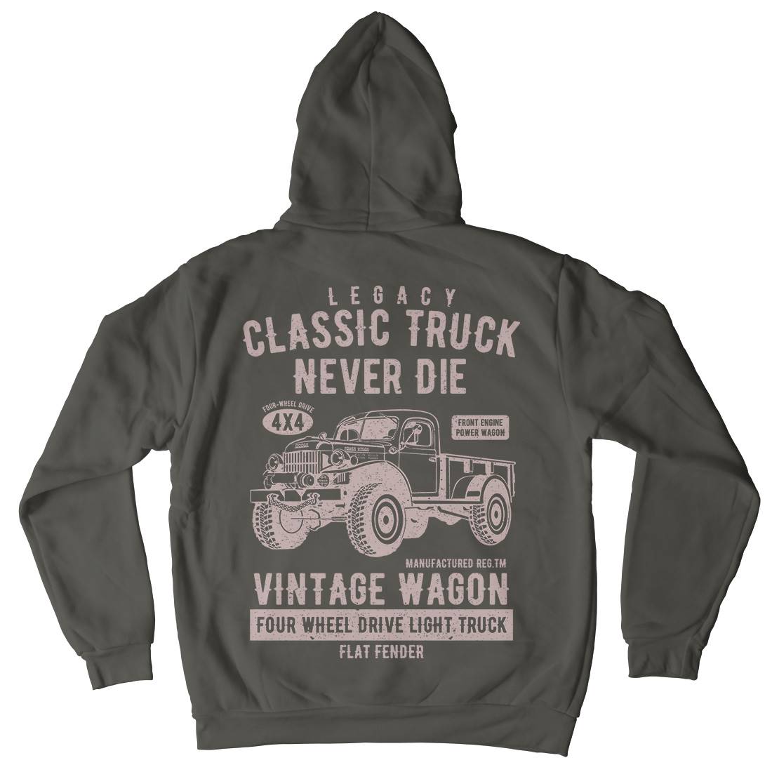 Classic Truck Mens Hoodie With Pocket Vehicles A637