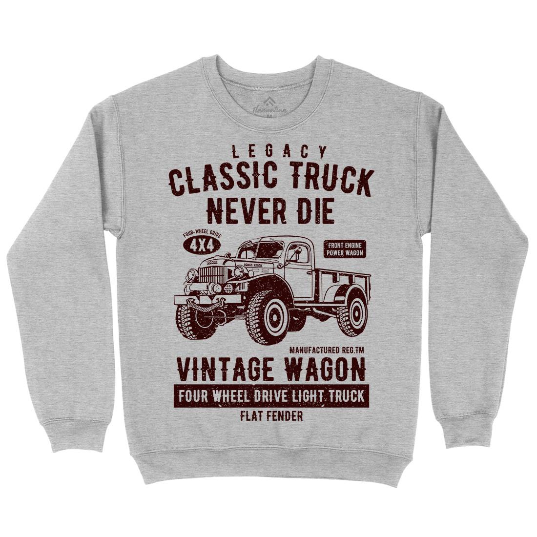 Classic Truck Kids Crew Neck Sweatshirt Vehicles A637