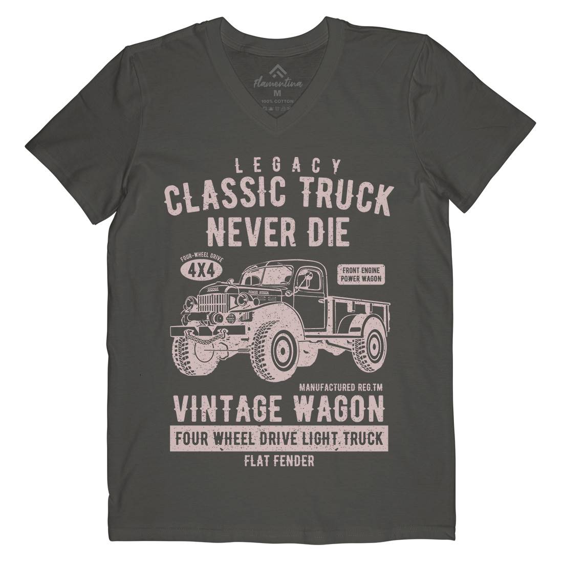 Classic Truck Mens V-Neck T-Shirt Vehicles A637