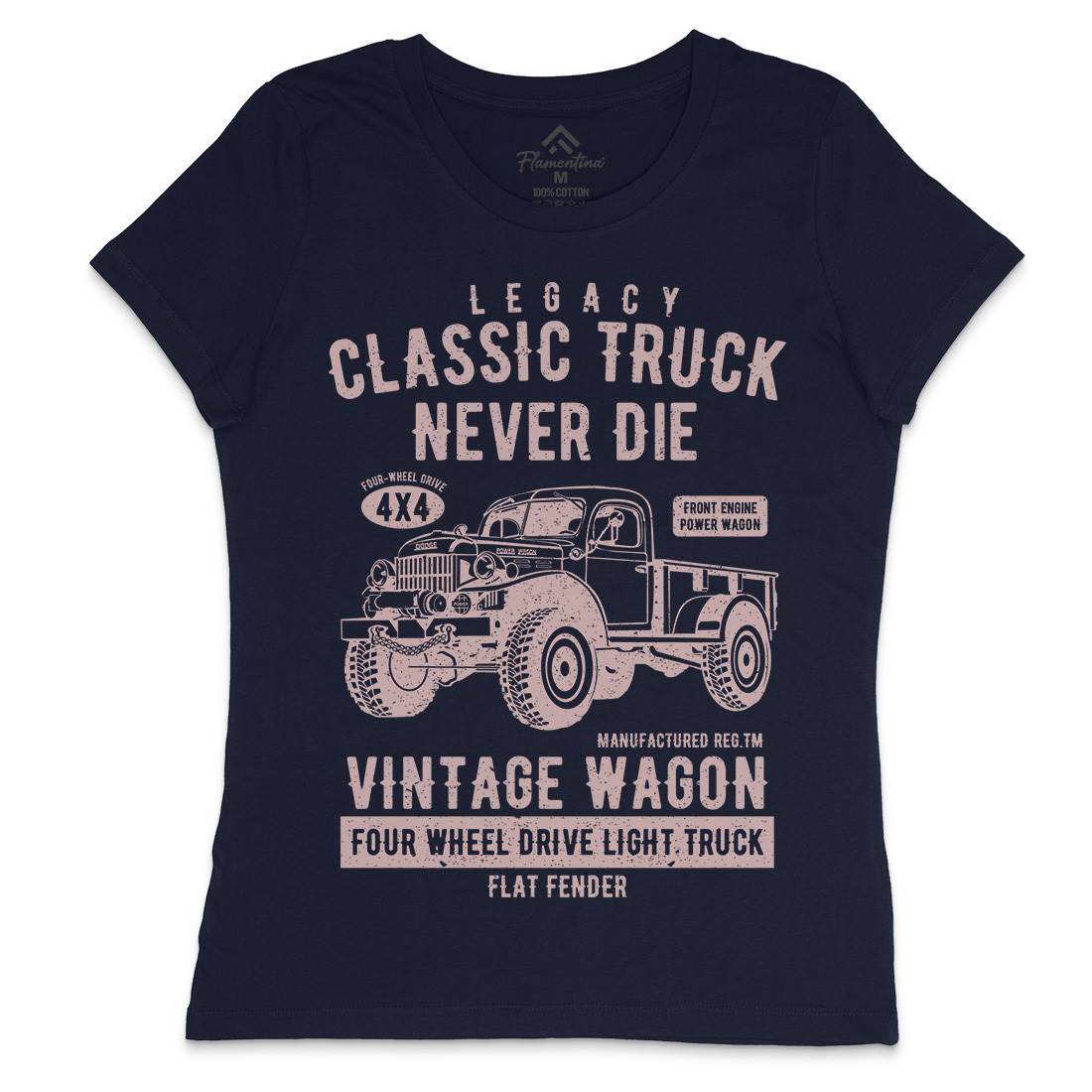 Classic Truck Womens Crew Neck T-Shirt Vehicles A637