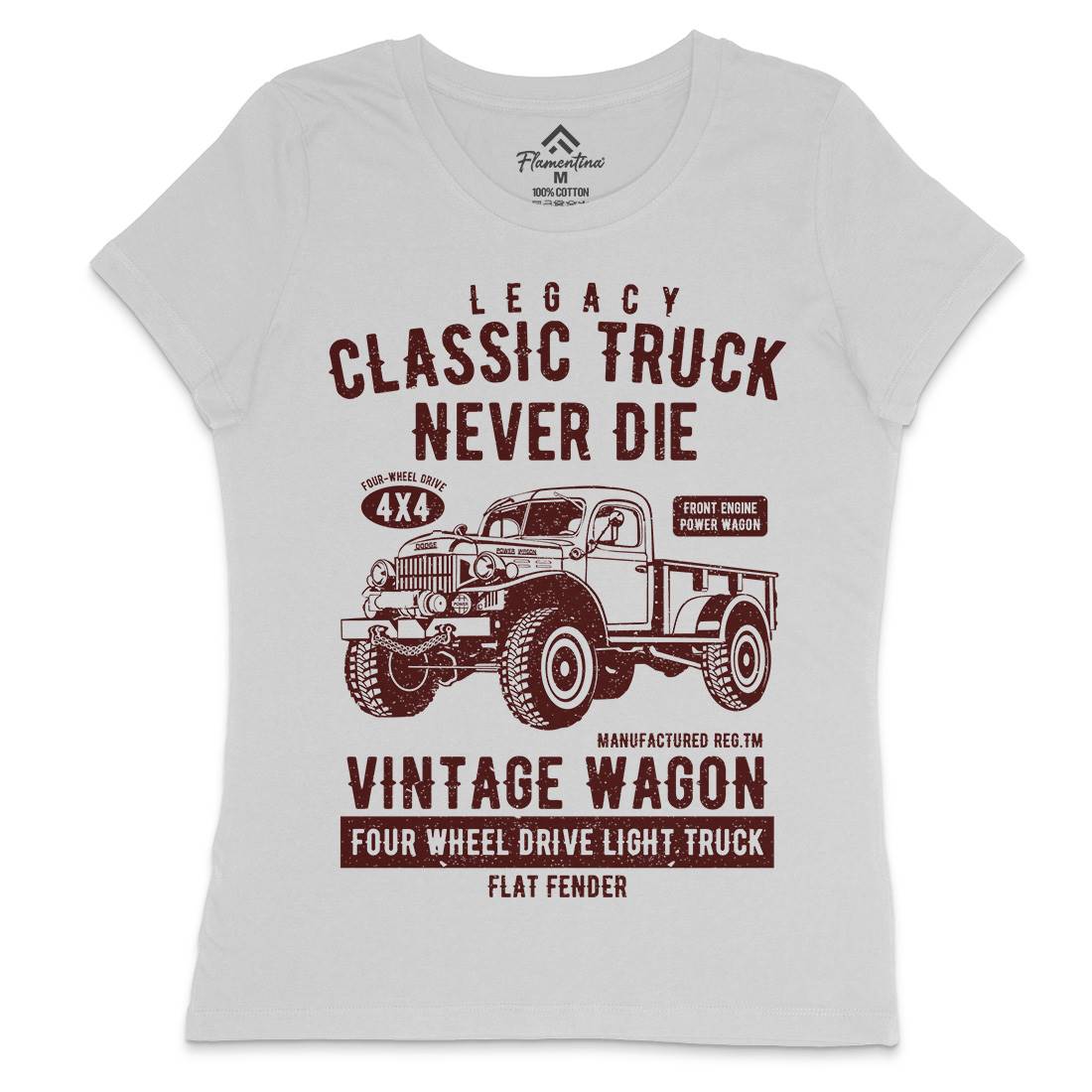 Classic Truck Womens Crew Neck T-Shirt Vehicles A637